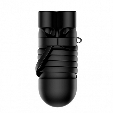 Чехол и шнурок для наушников AirPods силиконовые Baseus черные