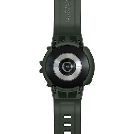 Чехол с ремешком для Samsung Galaxy Watch 4, Watch 5 44 мм гелевый Spigen Rugged Armor Pro хаки