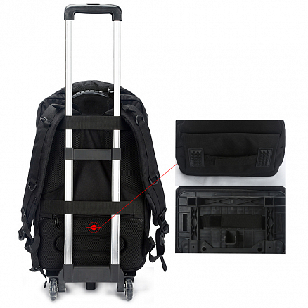 Рюкзак Ozuko 9060L для путешествий с отделением для ноутбука до 17 дюймов и USB портом черный