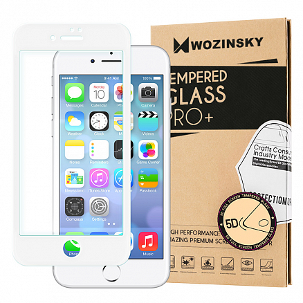 Защитное стекло для iPhone 7 на весь экран противоударное Wozinsky 5D белое
