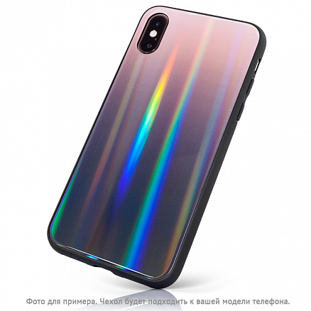 Чехол для Huawei Y7 2019 гибридный с закаленным стеклом GreenGo Aurora коричнево-розовый