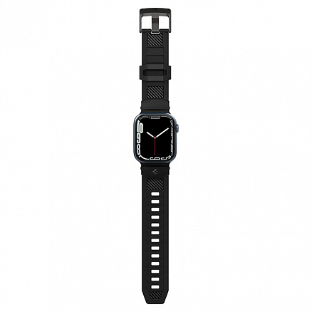 Ремешок-браслет для Apple Watch 42 и 44 мм гелевый Spigen Rugged Band черный