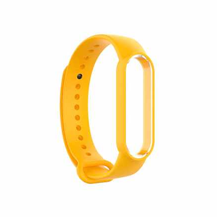 Сменный браслет для Xiaomi Mi Smart Band 5, 6 силиконовый желтый