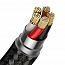 Кабель USB - MicroUSB, Lightning, Type-C 1 м 5А 40W магнитный плетеный Baseus Zinc (быстрая зарядка) черно-серый