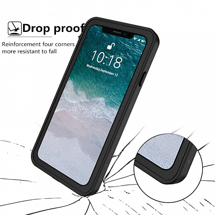 Чехол для iPhone XS Max водонепроницаемый Redpepper DOT+ черный