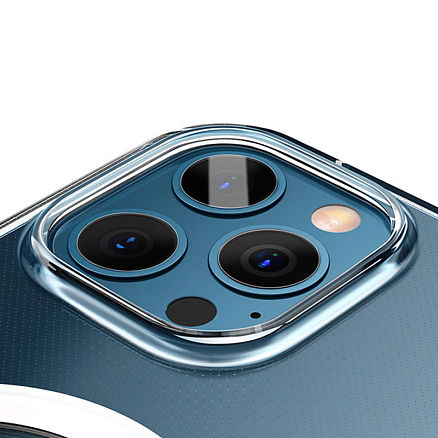 Чехол для iPhone 12, 12 Pro гибридный Baseus Crystal Magnetic прозрачный + защитное стекло