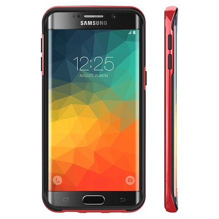 Чехол для Samsung Galaxy S6 edge+ гибридный для экстремальной защиты Spigen SGP Neo Hybrid Carbon черно-красный