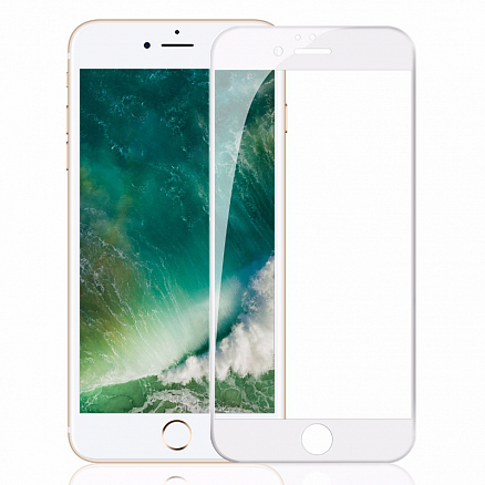 Защитное стекло для iPhone 6, 6S на весь экран противоударное 3D белое