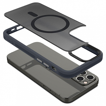 Чехол для iPhone 12, 12 Pro гибридный Spigen Cyril Color Brick Magsafe серый