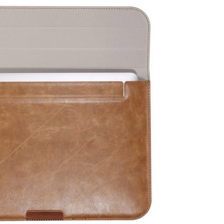 Чехол для Apple MacBook Air 11 A1465 кожаный - футляр Rock Sleeve коричневый