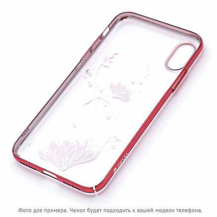 Чехол для iPhone X, XS пластиковый Devia Lotus прозрачно-красный
