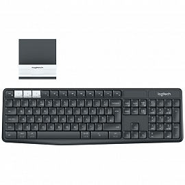Клавиатура беспроводная для ПК, телефона или планшета Logitech K375s Multi-Device черная + подставка