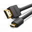 Кабель MicroHDMI - HDMI (папа - папа) длина 1,5 м версия 2.0 4K 60Hz Ugreen HD127 черный