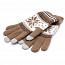Перчатки трикотажные для емкостных дисплеев Greengo (Польша) N-05 узор снежинки светло-коричневые