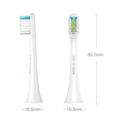 Сменные насадки для электрической зубной щетки Xiaomi Soocas X3U, X3, X1 белые 2 шт.