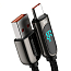 Кабель USB 2.0 - Type-C для зарядки 1 м с дисплеем плетеный Baseus Display (быстрая зарядка QC 3.0) черный
