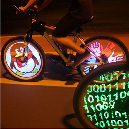 Подсветка для колес велосипеда 128 диодов YQ8003 программируемая