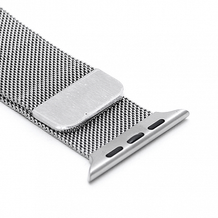 Ремешок-браслет для Apple Watch 42 и 44 мм миланское плетение Nova-02 серебристый