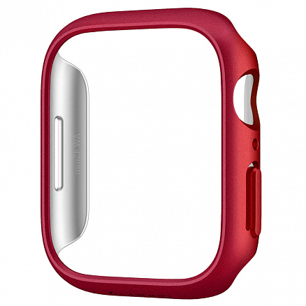 Чехол для Apple Watch 45 мм пластиковый тонкий Spigen Thin Fit красный