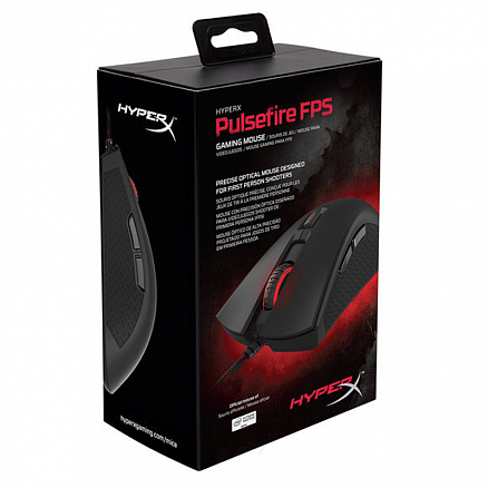 Мышь проводная USB оптическая Kingston HyperX Pulsefire FPS 6 кнопок 3200 dpi игровая черная