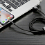 Кабель USB - Lightning для зарядки iPhone 1 м 2.4А плетеный Baseus Cafule SE черно-серый