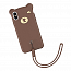Чехол для iPhone X, XS силиконовый Baseus Bear коричневый 