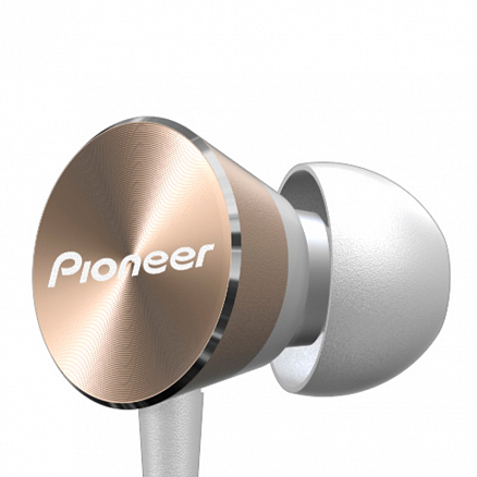 Наушники беспроводные Bluetooth Pioneer SE-QL7BT вакуумные с микрофоном для спорта бело-золотистые