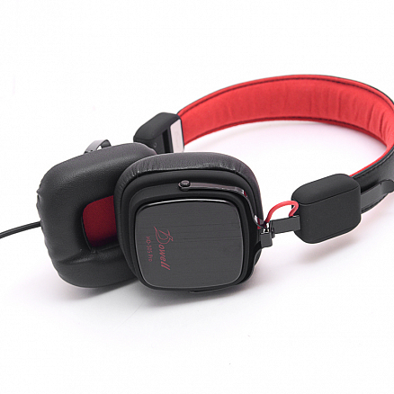 Наушники Dowell HD-505 Pro накладные с микрофоном черно-красные
