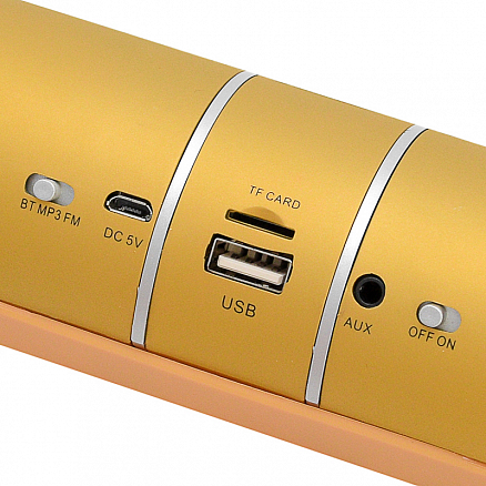 Портативная колонка ISA BE-2 с FM-радио, USB и поддержкой microSD карт золотистая