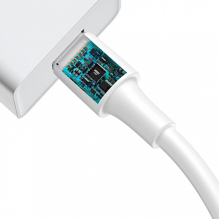 Кабель Type-C - USB 2.0 для зарядки 1 м 5А Baseus White (быстрая зарядка VOOC, QC 3.0) белый