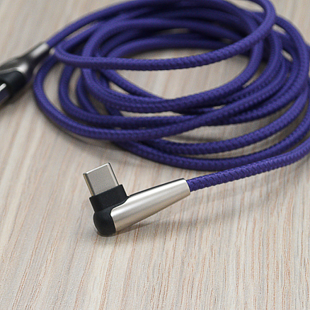 Кабель USB - Type-C для зарядки 2 м 2А с угловым Type-C Baseus MVP фиолетовый