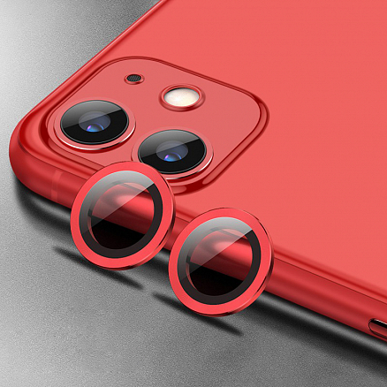 Защитное стекло на камеру для iPhone 11 Remax Creation красное 2 шт.