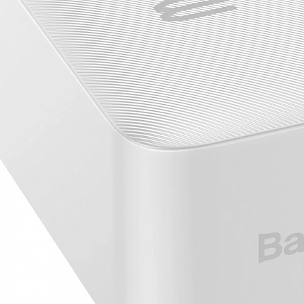 Внешний аккумулятор Baseus Bipow Digital с дисплеем 30000мАч (быстрая зарядка PD, QC 3.0, 20Вт) белый