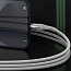Кабель USB - Lightning для зарядки iPhone 1 м 2.4А магнитный плетеный Baseus Zinc белый