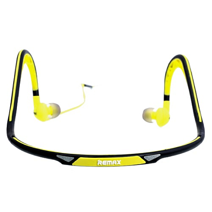 Наушники Remax RM-S15 вакуумные с микрофоном для спорта черно-желтые