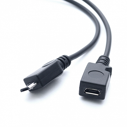 Переходник MicroUSB - USB хост OTG, MicroUSB (папа - мама, мама) с кабелем