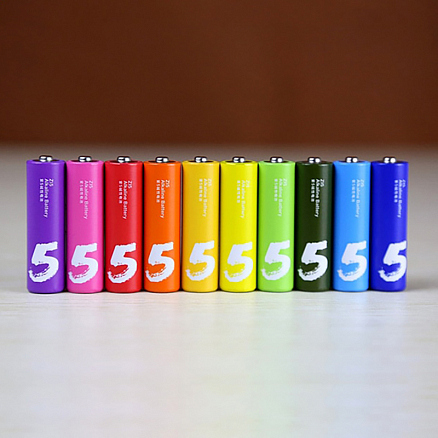 Батарейка LR6 Alkaline (пальчиковая большая AA) Xiaomi ZMI Zi5 Rainbow AA501 упаковка 10 шт.