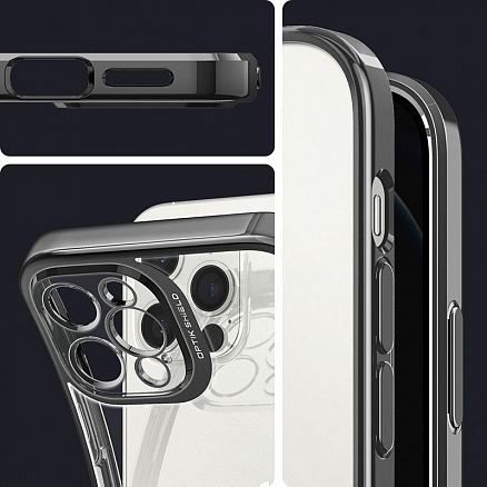 Чехол для iPhone 12 Pro гелевый Spigen Optik Crystal прозрачно-серый