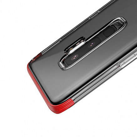 Чехол для Samsung Galaxy S9+ гелевый с усиленными краями Baseus Armor прозрачно-красный