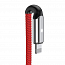Кабель USB - Lightning для зарядки iPhone 1 м 2.4А плетеный Baseus X-Type красный