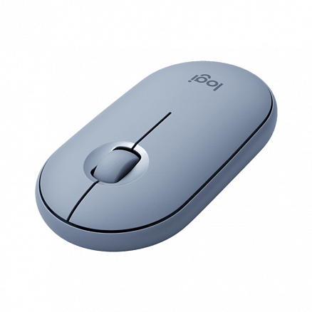 Мышь беспроводная Bluetooth оптическая Logitech Pebble M350 серо-голубая