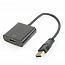 Переходник (преобразователь) USB 3.0 - HDMI (папа - мама) длина 15 см Cablexpert черный