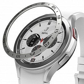 Защитная рамка для Samsung Galaxy Watch 4 Classic 46 мм на экран металлическая Ringke серебристая