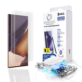 Защитное стекло для Samsung Galaxy Note 20 Ultra на весь экран противоударное WhiteStone Dome Glass c УФ-лампой прозрачное 2 шт.