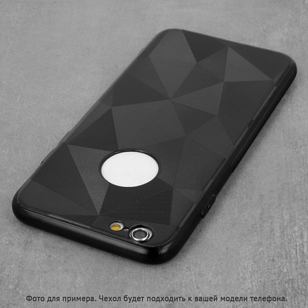 Чехол для Huawei Y7 2019 гелевый GreenGo Geometric Matt черный
