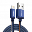 Кабель USB - Lightning для зарядки iPhone 1 м 2.4А MFi джинсовый Ugreen US247 синий