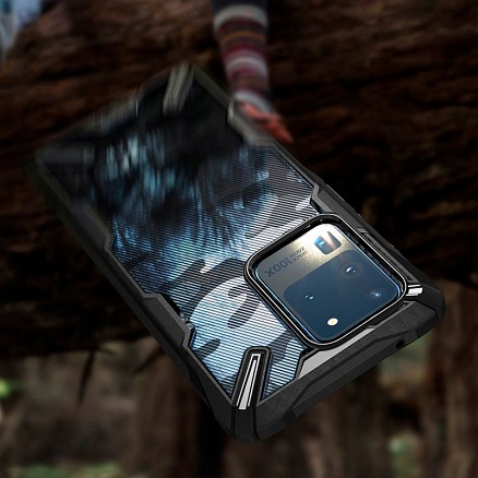 Чехол для Samsung Galaxy S20 Ultra гибридный Ringke Fusion X Design Camo черный