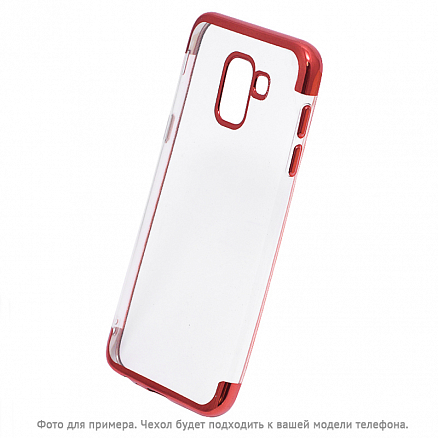 Чехол для iPhone 5, 5S, SE гелевый GreenGo Plating Soft прозрачно-красный