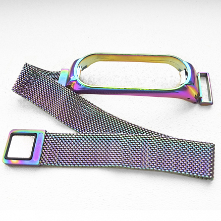 Сменный браслет для Xiaomi Mi Band 4 миланское плетение Nova Magnetic бензиновый