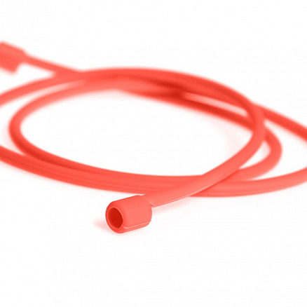 Шнурок для наушников AirPods силиконовый красный